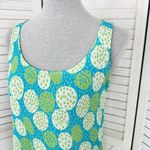 Vintage Loco Lindo Y2K Multi Print Scarf Hem Slip Dress Teal White Green Small Blue Photo 5