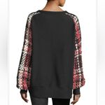 Rag and Bone  Linton Racer Crewneck Sweatshirt W/Tweed Sleeves Photo 2