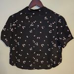 Thakoon Shirt Button Down Cropped Short Sleeve BP Black Daisy Blouse Casual Photo 3