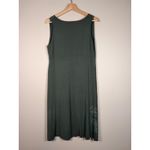 Aventura Womens Size L Sleeveless V Neck Stretch Midi Dress Olive Green Floral Size L Photo 1