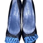 Midnight Velvet Elegant Black and Blue Heels Size 9 Photo 0