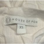 100% Linen Dress Sz XS House Of Pom White Embroidered Lined Coastal Preppy Work Photo 8