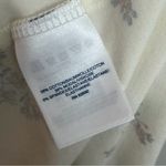 Lands' End Button-Up Shirt Tunic Collared Roll Tab Sleeves Floral Stretchy Cream Photo 14