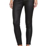Current/Elliott The Soho Zip Stiletto Black Coated Skinny Jeans 29 $248 Photo 2