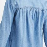 Madewell NWT Denim Shirred Popover top emmie wash Photo 1