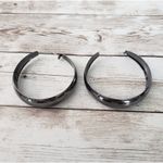 Large Dark Gray Metallic Hoops for Pierced Ears Photo 0