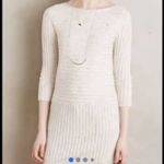 Anthropologie Moth Ivory Ribbed Sweater Tunic Boat Neck Cotton Blend Medium Photo 2
