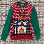 Ugly Christmas Sweater  fireplace mantle tunic seen in a Hallmark movie MEDIUM Photo 0