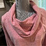 Athleta Cozy Cowl Neck Pullover Top Heathered Pink Thumbholes Size L Photo 2