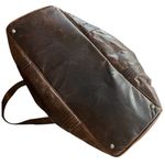 Vintage Leather Patchwork Duffel Bag – Extra Large Weekender Travel Tote Brown Photo 1