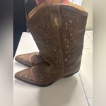 Roper Alisa Snip Toe Cowboy Boots Glitter Underlay Faux Leather Size 11 Western Brown Photo 2