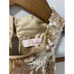 Parker  Vika Sequin Tank Top in Blush Stars Gold Tan XS NYE Sparkle Party EUC Photo 5