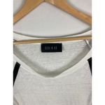 Ozai N Ku Linen White Geometric Black Stripe Top Size 2 Photo 2