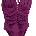 Bleu Rod Beattie Womens Halter Twister Mio One-Piece Swimsuit Cherry Wine Size 4 Photo 1