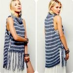 Free People Folksong Fringe Knit Crochet Vest Sweater Tunic Photo 2