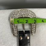 Y2K Crystal Embellished Black Belt western crosses studded motorcycle cowgirl Photo 10