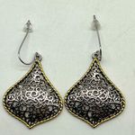 NEW REAL SIMPLE drop dangle open mesh pattern gold and silver fashion earrings Photo 13