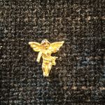 Six guardian angel cherub pins use on a lapel hat tie etc. Gold Photo 3
