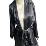 Morgan Taylor  Black Satin Wrap Robe Photo 1