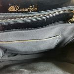 Vtg 1960s Rosenfeld leather handbag gold structural piece black leather vintage Photo 6