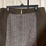 Michael Kors Michael Brown Tweed Pencil Skirt Goldtone Zippered Pockets 10 Photo 8