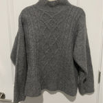 Vintage Arancrafts Ireland Merino Wool Sweater Size Large Fisherman Cable Knit Gray Photo 0