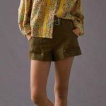 Anthropologie  Pilcro Pintuck Peasant Crochet Floral Blouse Yellow Multi Size S Photo 2