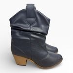 Charles Albert  Navy Western Cowboy Ankle Boots Vegan Leather Womens Size US 8 Photo 1