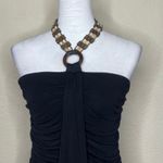 Grass Collection  Women's Black Halter Beaded Neck High Low Maxi Dress Boho Sz L Photo 1