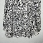 Essential Soma Women L White Black Animal Print Long Sleeve Tee Boat Neck Lounge Photo 6