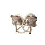 Mach & Mach Pink PVC Diamond of Elizabeth Ankle Wrap Pumps, Size 37.5 Photo 2