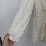 Blue Island  Ivory Silver Metallic Swim Coverup Dress Size Large Rayon Boho Photo 3