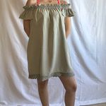 ZARA Smocked Off Shoulder Mini Dress - Army Green - S Photo 4