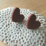 Handmade Heart Earrings Posts Polymer Clay Valentine Birthday Romance Cu… Photo 4