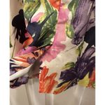 J Crew Strapless 100% Silk Mini Dress Size 0 Cream Watercolor Lined Pockets EUC Photo 6