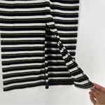 NSR Metallic Striped Ribbed Turtleneck Midi Dress Long Sleeve Stretch Size S Black Photo 11