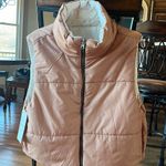Cozy Reversible Puffer Vest Sleeveless Jacket Womens XL Beige Tan Trendy New Photo 13