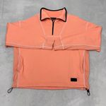 Rag and Bone Women Fleece Cropped Fit Quarter Zip Sweatshirt Pullover Sz L Orange Photo 8