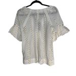 Democracy  White Sequin Embroidered Ruffle Sleeve Tunic Top Plus Size 1X Photo 7
