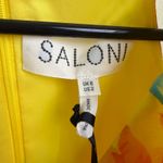 SALONI Silk Floral Dress Womens Size 2 Yellow RITA Flowy Ruffle Midi Dress * Photo 9