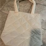 Elegant White Quilted Tote Bag Photo 2