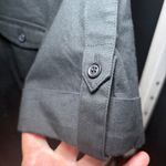 Ann Taylor Shirt Dress Black 10 Pockets Cotton Spandex Tab Sleeves Button Down Photo 4