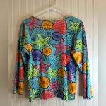 Anthony Resort women Vibrant Sea Life Print Long Sleeve Top. Cruise beach . Blue Size M Photo 2