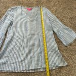 Lilly Pulitzer  light blue & white striped linen tunic top size S Photo 8