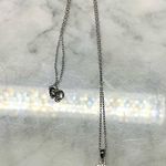 Sterling Silver 925 simulated sapphire Halo Pendant Necklace CZ 18” Photo 1