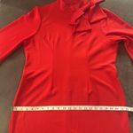 Women’s Red Long Sleeve Midi Dress with Bow Detail Size XL Photo 9