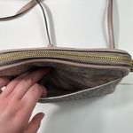 Michael Kors Logo Printed Light Pink Stripe Detail Leather Crossbody Bag Purse Photo 9