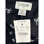 J Crew Black High Collar Tie Neck Blouse Ribbon Print Velvet Trim Size M NWT!! Size M Photo 2