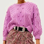 For Love & Lemons  Florentina Pom Pom Sweater in Amethyst Lilac Size medium Photo 0