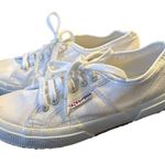 Superga White Canvas Silver Eyelet Detail 2750 Cotu Classic Size 7.5 Sneaker. Photo 7